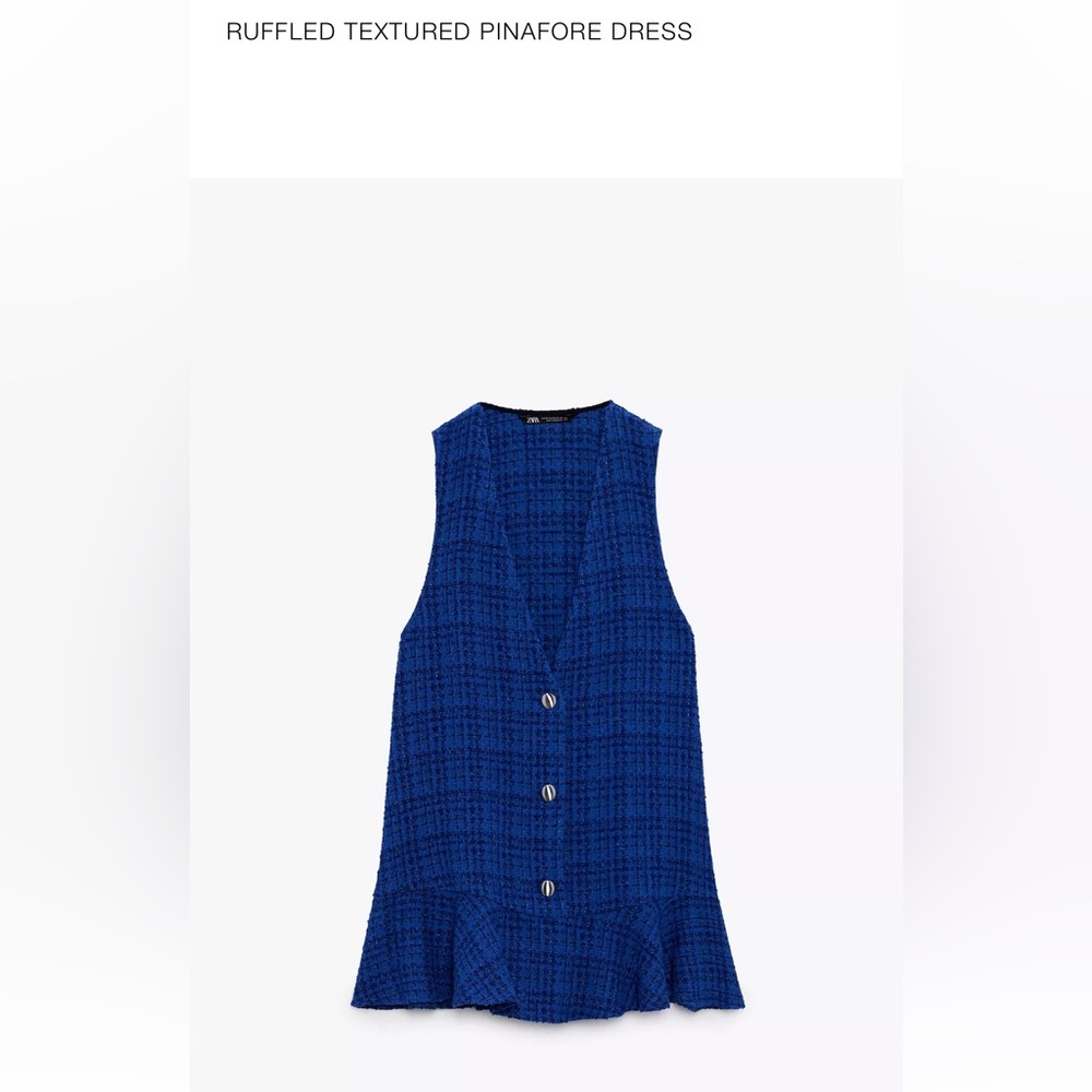 Ruffled textured pinafore dress